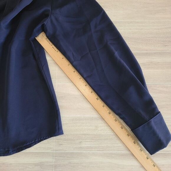 Notations Blue Long Sleeve Blouse S – Button Front, Lightweight, Office Chic - Picture 6 of 6